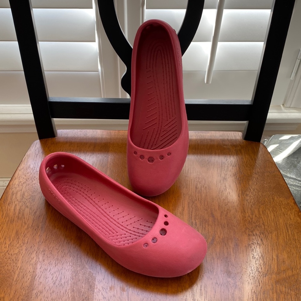Red Crocs, Ballet Flat, Size 8